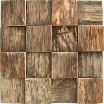 Boat wood mosaic TV Background wall Bar Tea Building interior decoration material weathering log 3D stereo wall