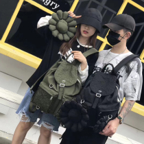 Tide brand sun flower backpack Korean style personality school bag casual backpack large capacity light travel backpack