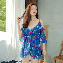 Swimsuit woman Three sets of Korean spa beach wind split bikini Sexy small breasts to woo conservative swimwear