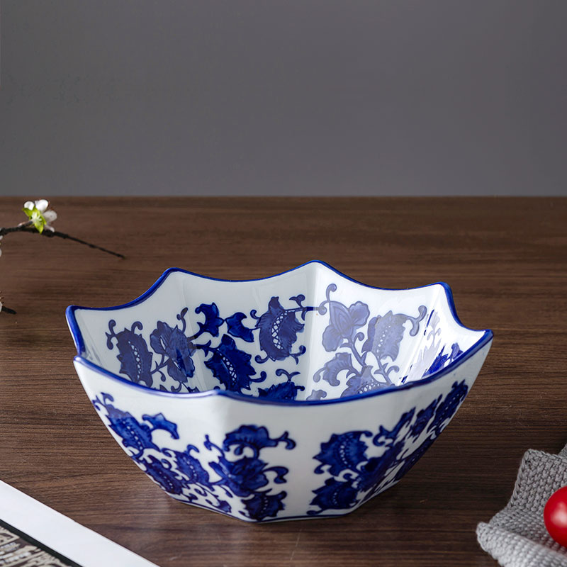 Ou compote furnishing articles of jingdezhen ceramics home sitting room to compote dried fruit snacks of blue and white porcelain plate