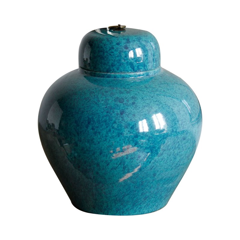 Jingdezhen ceramic vase furnishing articles illustrated the sitting room to receive agate, green and blue with cover a drum home furnishing articles