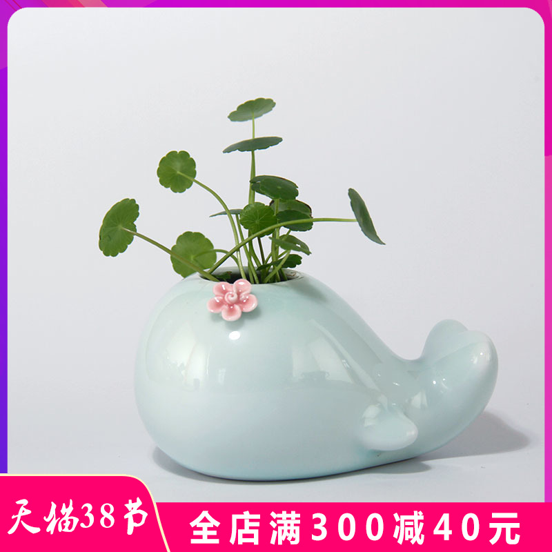 European simplicity vase furnishing articles of jingdezhen ceramic Nordic white living room modern creative little flower arranging, hydroponic flower pot