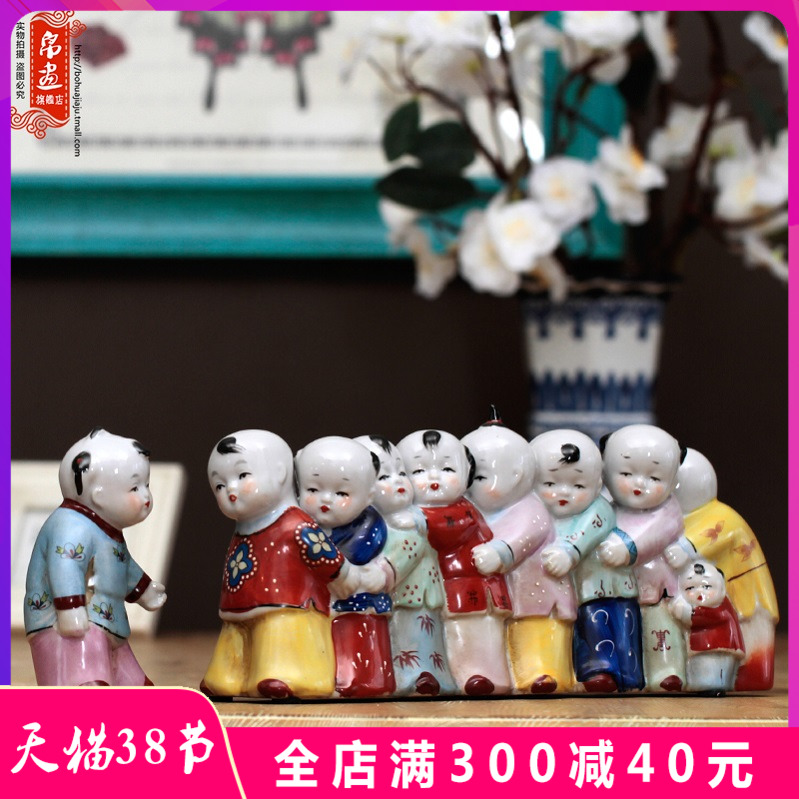 Jingdezhen porcelain dolls small creative home furnishing articles express character its sitting room decorates classic rural desktop