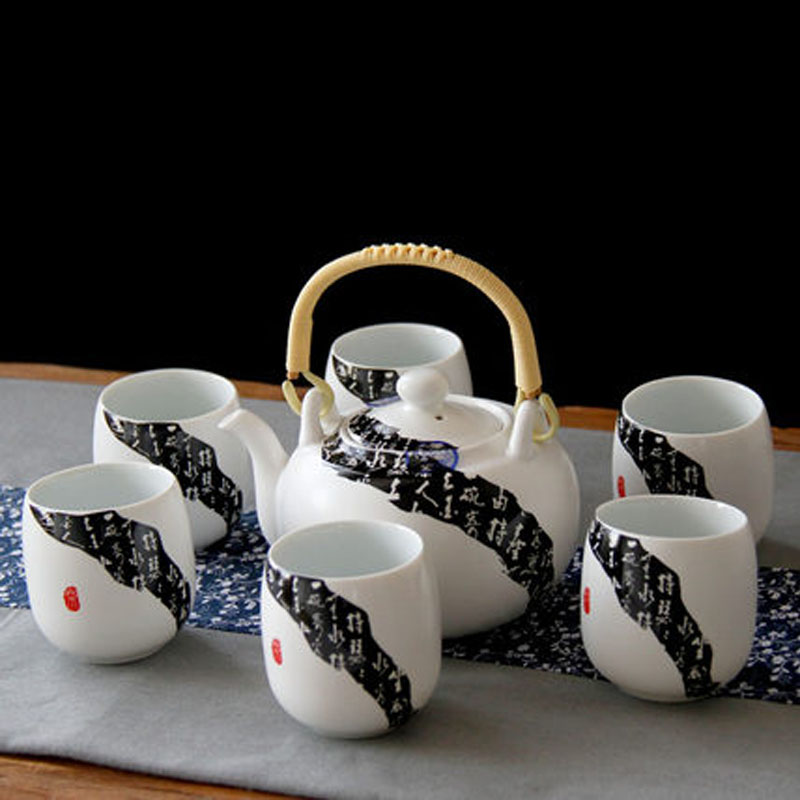 Jingdezhen ceramic tea set the home side the kung fu tea set modern tea pot is suitable for a gift