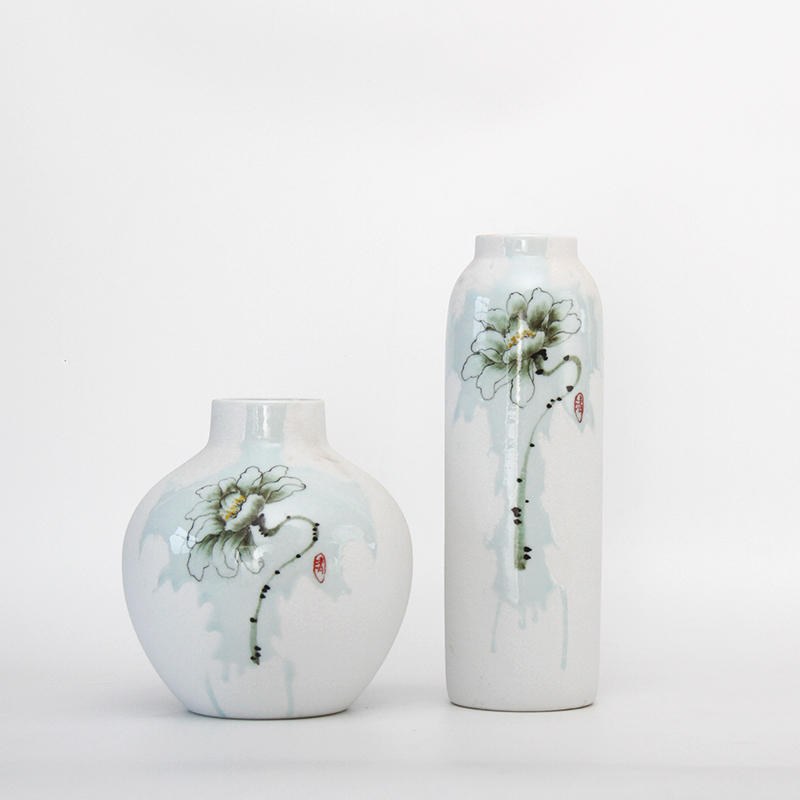 New Chinese style ceramic vase furnishing articles sitting room light flower arranging key-2 luxury Nordic hand - made creative contracted flower decorations