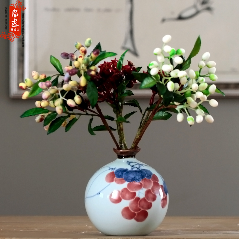 Vase office furnishing articles desktop jingdezhen ceramic water raise flowers creative sitting room adornment flower arranging hydroponic narrow expressions using