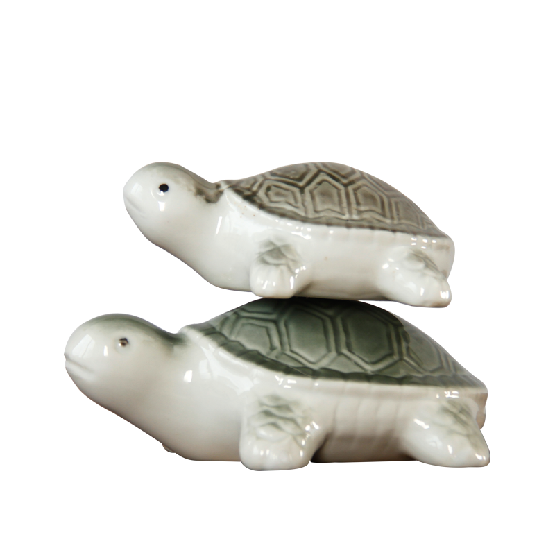 Small place turtle floating, lovely mini desktop collectors jingdezhen porcelain home decoration supplies landscape fortune