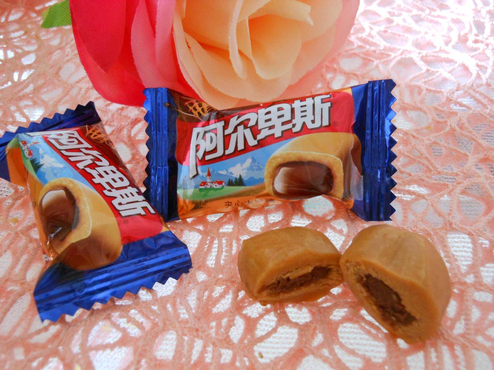 阿尔卑斯糖果太妃糖巧克溢丝滑巧克力烫锅花生喜糖500g约78个