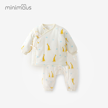 Baby cute underwear set Autumn and Winter lace-up cotton coat warm clothes newborn clothes boneless sewing