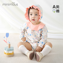 Baby Princess jersey long sleeve spring and summer cotton thin cute triangle ha clothes Climbing female baby jumpsuit