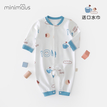 Baby jumpsuit Cotton Spring male and female baby full buckle clothes spring and summer baby pajamas climbing suit