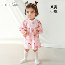 Angel Mouse baby dress long sleeve baby cotton gauze vest dress cute girl princess dress doll dress