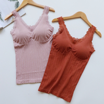 Camelette Vest Womens net red Terry back underwear bra wrap chest bottom outside wearing with chest pad inside sexy chest