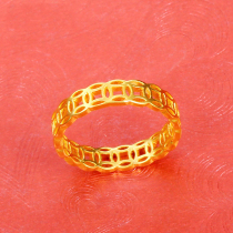 Official website Lao Fengxiang Vietnam sand gold ring female simulation 24K Gold new non-fading retro copper coin