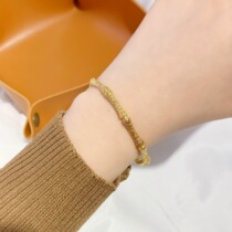 Official website old Fengxiang Douyin New brushed bamboo bracelet female sand gold imitation gold long do not fade opening