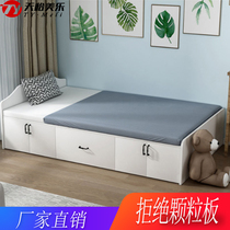 Solid Wood single bed multifunctional Japanese tatami bed small apartment ins modern apartment drawer storage bed 1 2 meters