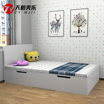 Customized tatami small apartment multi-functional storage modern simple high box combination air pressure drawer solid wood childrens bed