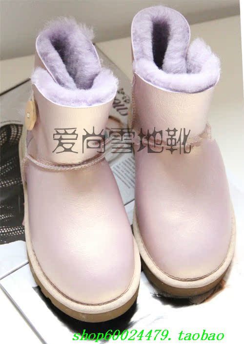 bvlgari紫品 2020新款 羊皮毛一體雪地靴金屬水晶紫防水防滑保暖低筒靴女靴子 bvlgari紫