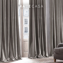 Light luxury Nordic style gray velvet shading velvet Modern warm wood gray advanced gray elegant gray bedroom living room curtains