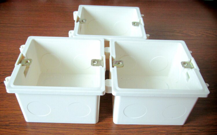 pvc86型拼装盒 卡式暗盒 连体通用底盒/接线盒/双联/三联盒 白色