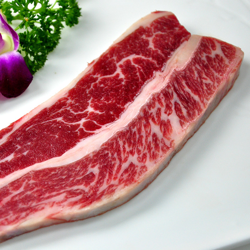 品质升级 进口安格斯雪花牛小排500g±超美雪花牛肉 宝妈儿童