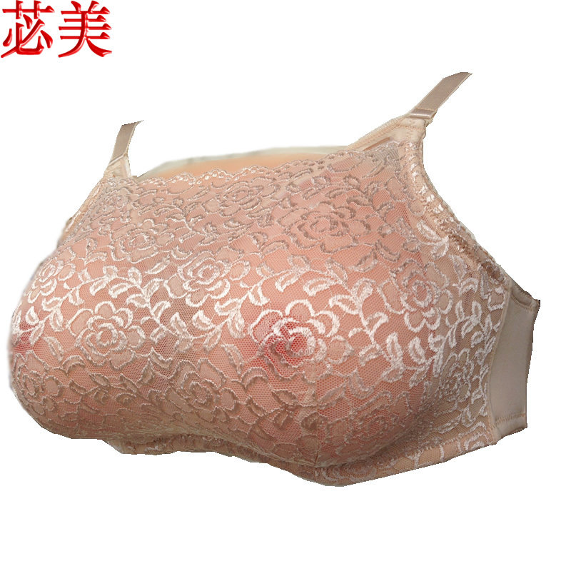 一件文胸cd变装 连体硅胶义乳假乳房 专用的文胸抹胸伪娘 男用文
