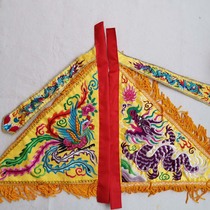 Tianlong embroidery five-color flag level embroidery triangular scale flag one side dragon one side phoenix five battalion flag five party flag colorful flag