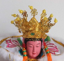Tianlong embroidery Jinzhu alloy Guanyin hat five Buddha hat Buddha Buddha King Bodhisattva Manjusri Bodhisattva Bodhisattva Hat God Ming Crown