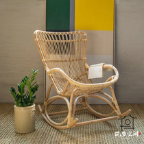 Nordic ins rocking chair balcony adult nap indoor living room simple lazy rattan recliner Loper Hotel