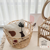 ins Nordic rattan finishing storage basket washing baskets Japanese bathroom bath supplies bedroom dirty clothes basket storage rack
