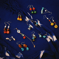 925 silver earrings original Tibetan earrings 2021 new unique personality design sense female gold niche retro