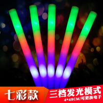 Large colorful sparkle glowing sponge stick glow stick concert party performance cheer foam custom logo