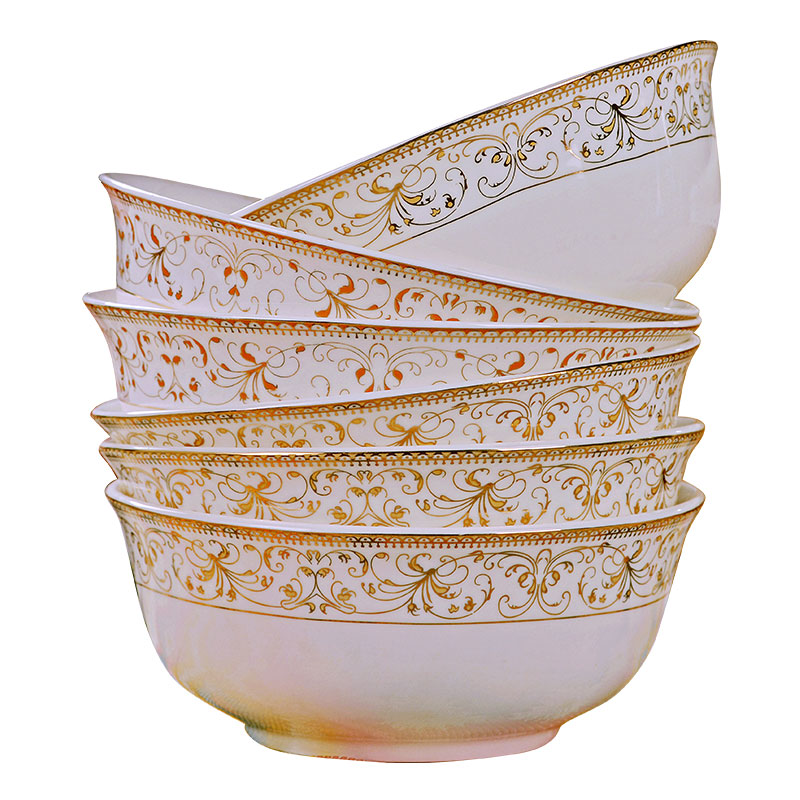 Four, jingdezhen ceramic rainbow such as bowl 6 inches dishes suit large soup bowl mercifully rainbow such as bowl to eat bread and butter yellow up phnom penh