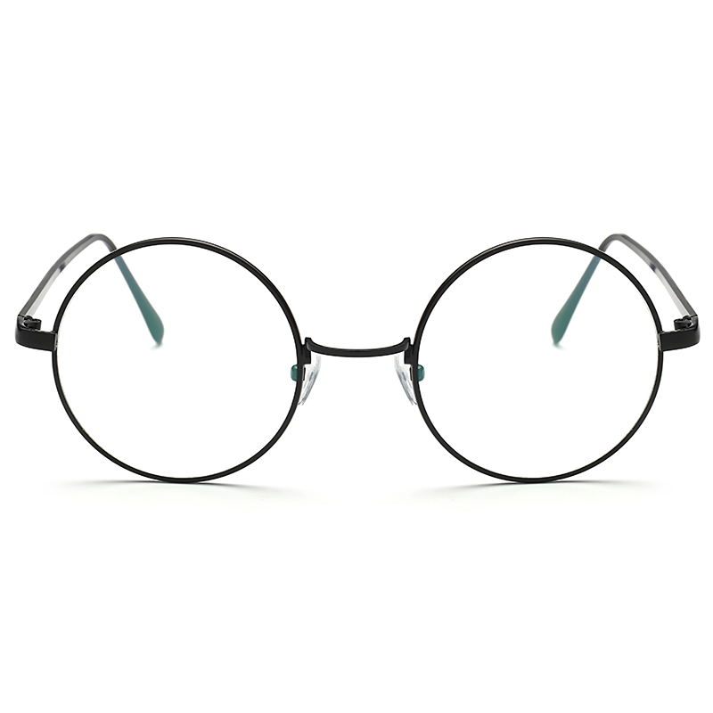 复古眼镜框女款潮 韩版圆形超轻近视眼镜架男 全框金属鼻托平光镜产品展示图2