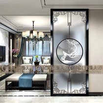 Modern new Chinese screen partition living room bathroom wash basin porch frosted tempered glass wet and dry area household