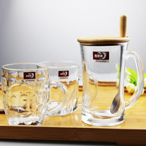 Round Mark Cup with handle glass cup Pineapple Cup Green Apple Cup Thick Solid Smooth Small Capacity Mug