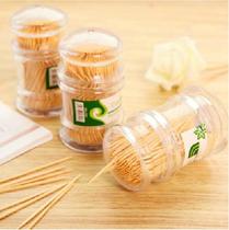 Plastic shell toothpick Bamboo toothpick disposable double-headed portable fine toothpick hotel household