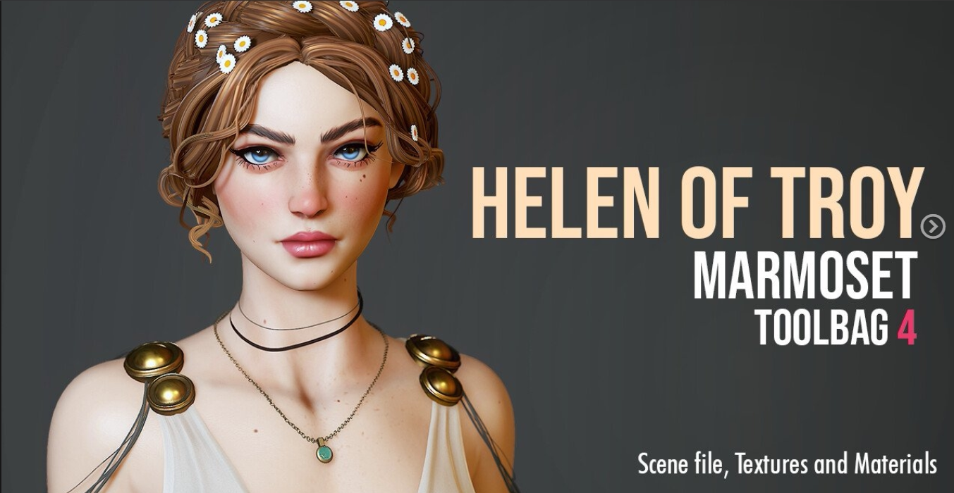 特洛伊海伦cg模型toolbag源文件