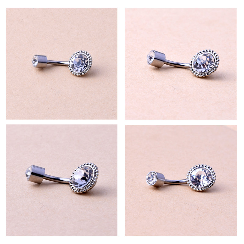 大钻脐钉脐环穿刺饰品 真正钛钢防过敏不掉色肚脐扣欧美爆款包邮_双氙