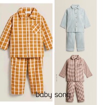 Exit Spain Z Home 1-9-year-old male and female child baby pure cotton small turned-collar gill pyjamas home clothes Home Two suits