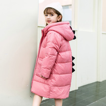 Girls down jacket medium and long 2020 foreign style boys and childrens new white duck down thickened childrens winter coat