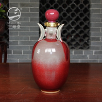 Art Liquor Empty Wine Bottle Collection Gift Pendulum Pieces Ceramic Jun Porcelain Wine Bottle Wine Tan 3 catty Officer Guan Liter 3 Custom