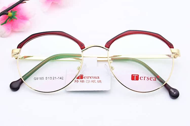 g9165正品特瑞莎眼镜框女新品圆框近视眼镜复古潮流实体现货包邮_7折