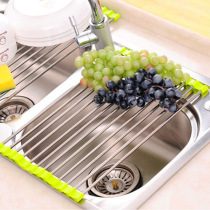 Creative kitchen stainless steel foldable storage drain rack sink storage drain rack creative kitchen supplies
