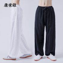 Kang Suya tai chi pants mens cotton hemp summer linen womens Tai Chi practice pants Martial arts training bloomers clothing pants