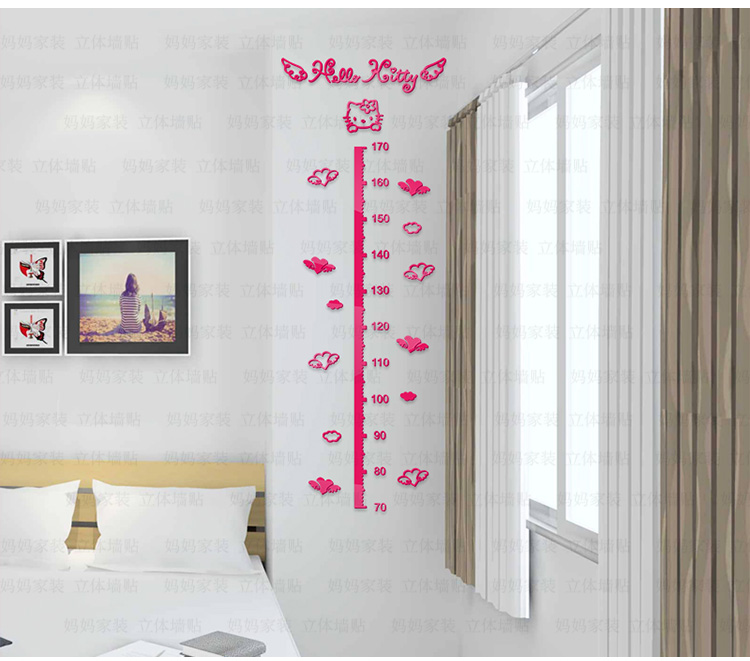 卡通儿童身高贴纸3d亚克力立体墙贴儿童房卧