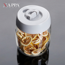 Engraved High Borosilicate sealed cans household large tea lemon dried fruit transparent storage tank waterproof seal