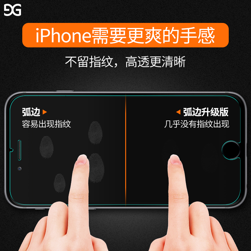 古尚古 iphone6plus钢化玻璃膜 苹果6s钢化膜 防指纹7手机贴膜5.5产品展示图1