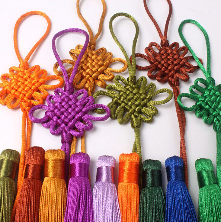 中国结小号挂件6盘大红色手工流苏穗子挂饰中国特色礼品送礼老外