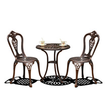 Outdoor cast aluminum table and chair three-five-piece Villa hollow table and chair combination iron Leisure outdoor balcony courtyard table and chair